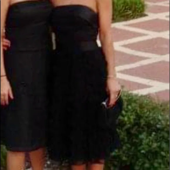 White House Black Market strapless black dress 0​​