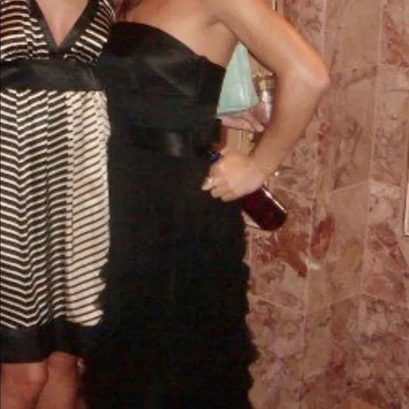 White House Black Market strapless black dress 0​​