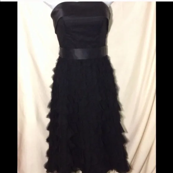 White House Black Market strapless black dress 0​​