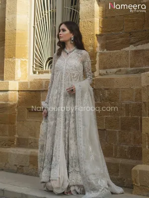 White Pakistani Bridal Gown with Lehenga Choli #BS185