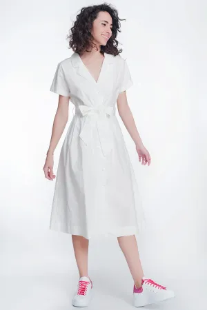 White Poplin Shirt Dress
