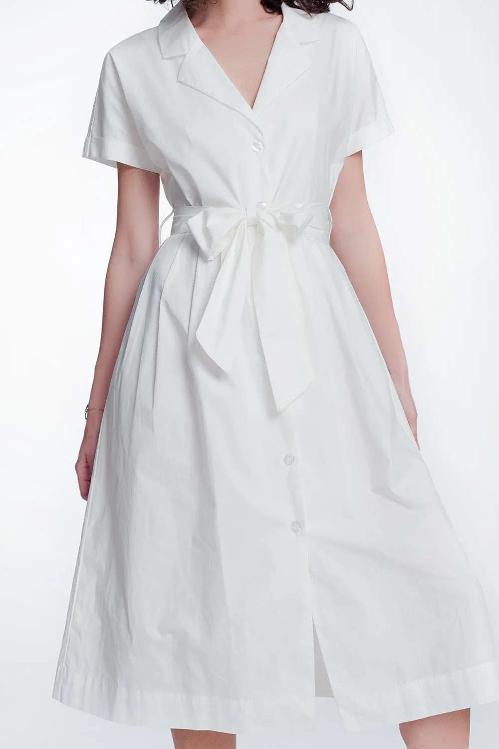 White Poplin Shirt Dress