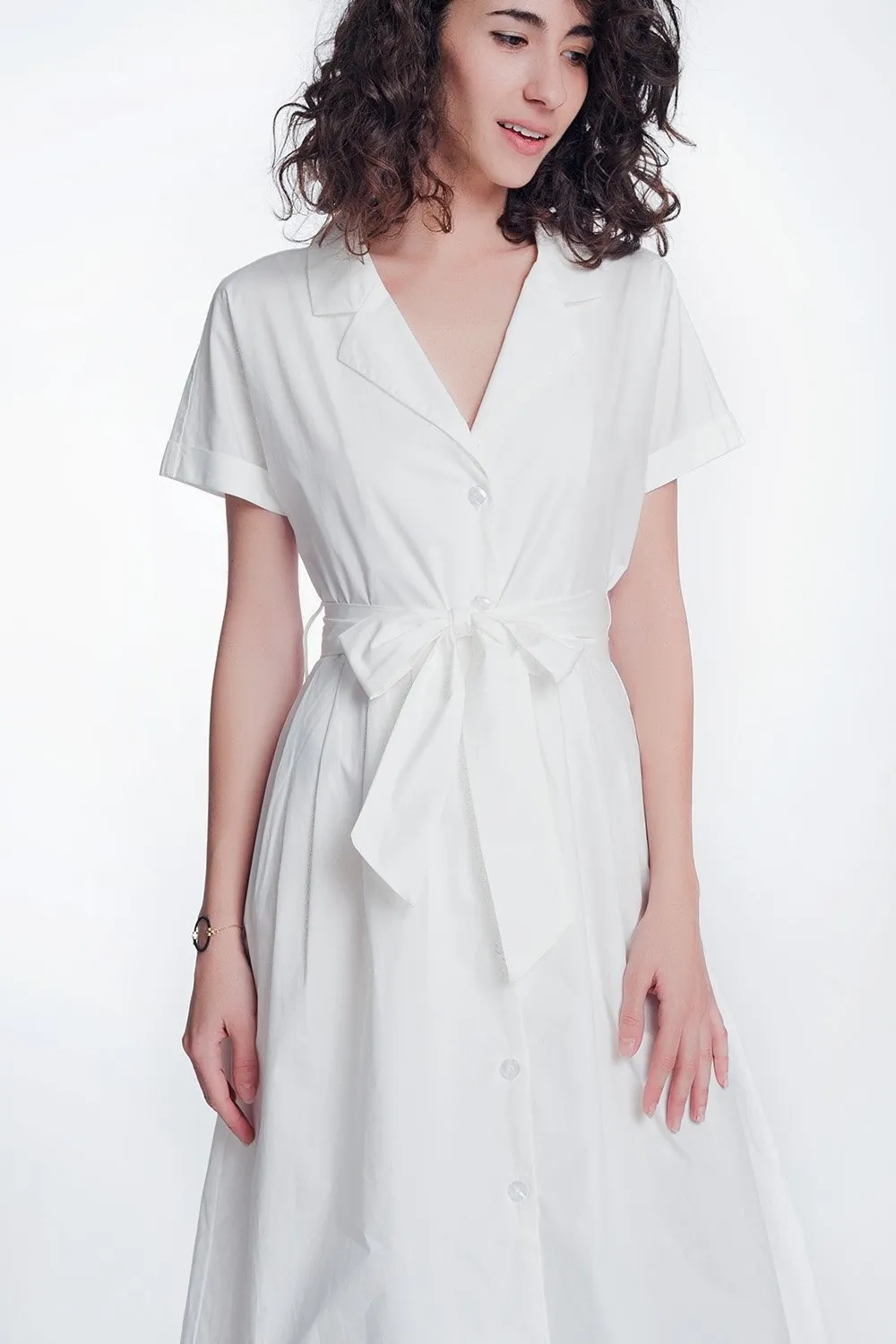 White Poplin Shirt Dress