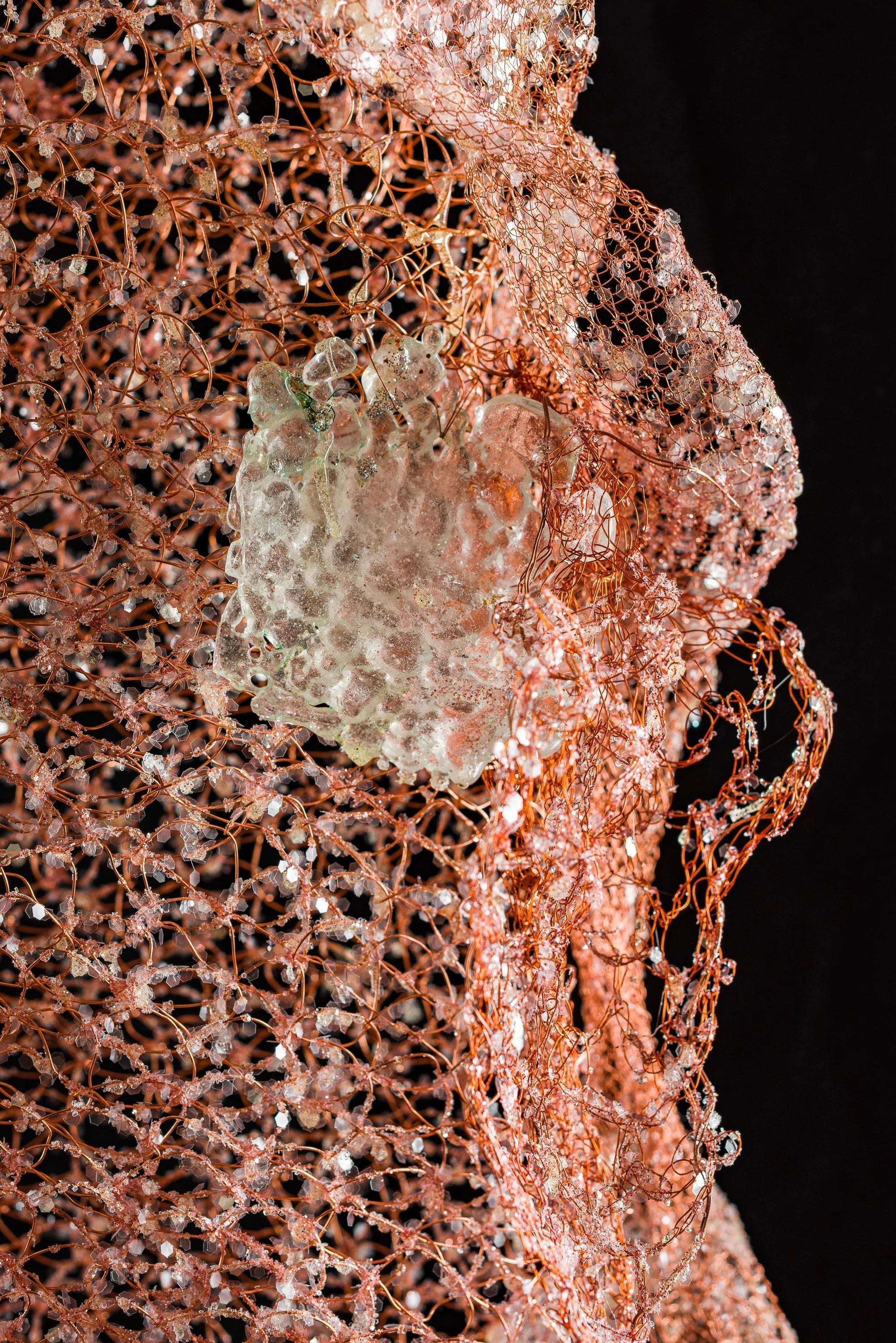 Woven Botanical Copper Dress Sculpture ~ Cupre Lilium Dress (Copper Lily Dress)