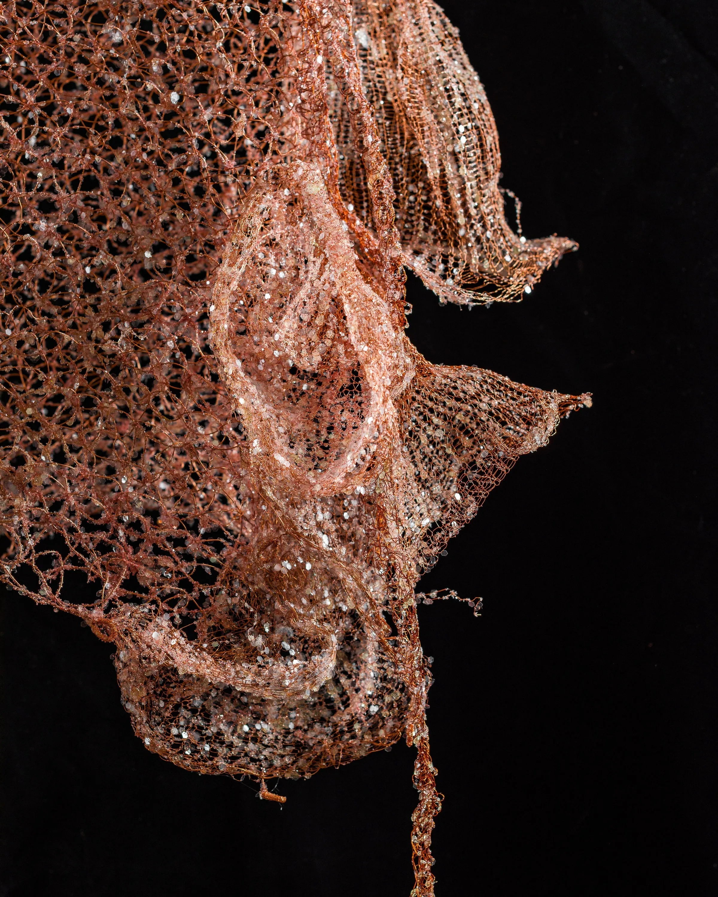 Woven Botanical Copper Dress Sculpture ~ Cupre Lilium Dress (Copper Lily Dress)