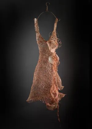Woven Botanical Copper Dress Sculpture ~ Cupre Lilium Dress (Copper Lily Dress)