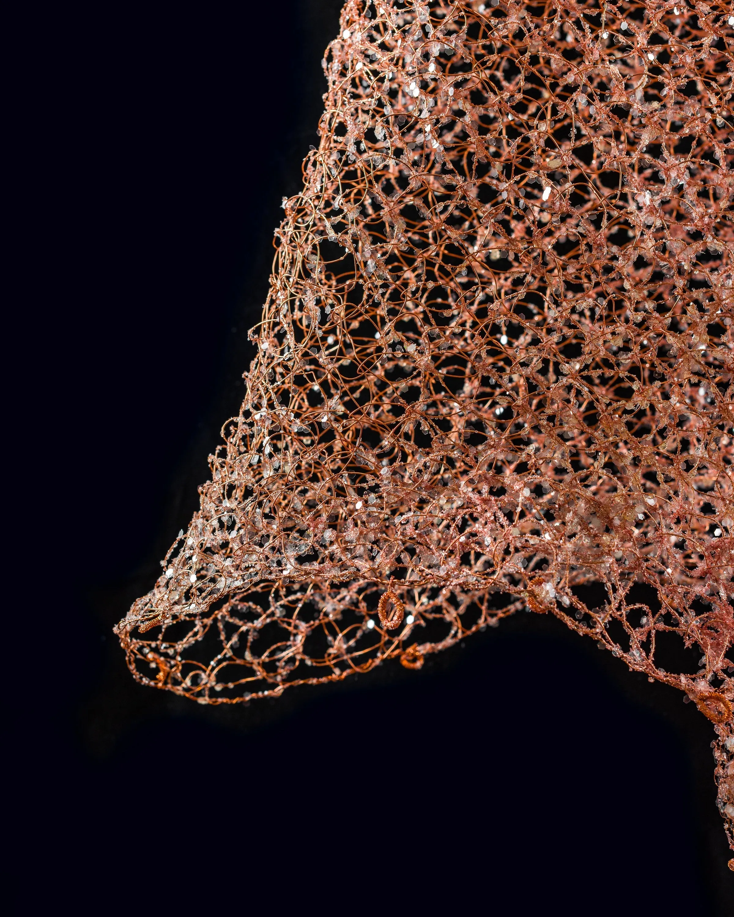 Woven Botanical Copper Dress Sculpture ~ Cupre Lilium Dress (Copper Lily Dress)