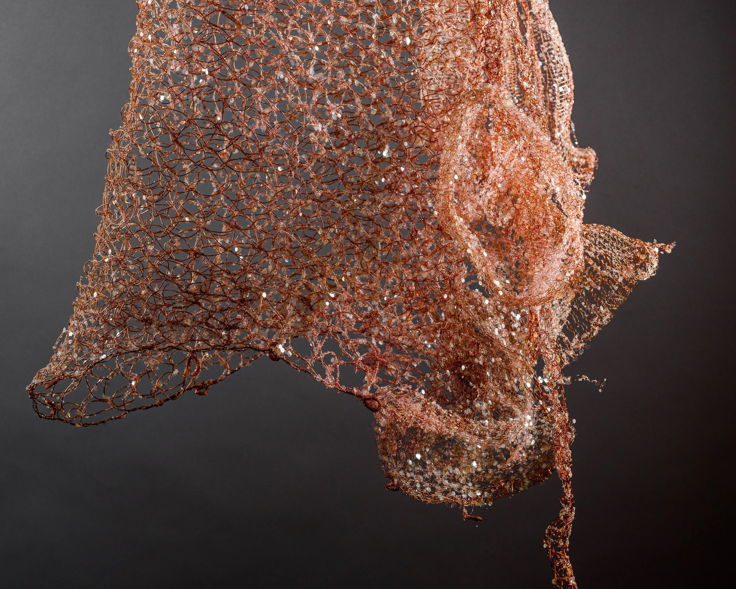 Woven Botanical Copper Dress Sculpture ~ Cupre Lilium Dress (Copper Lily Dress)