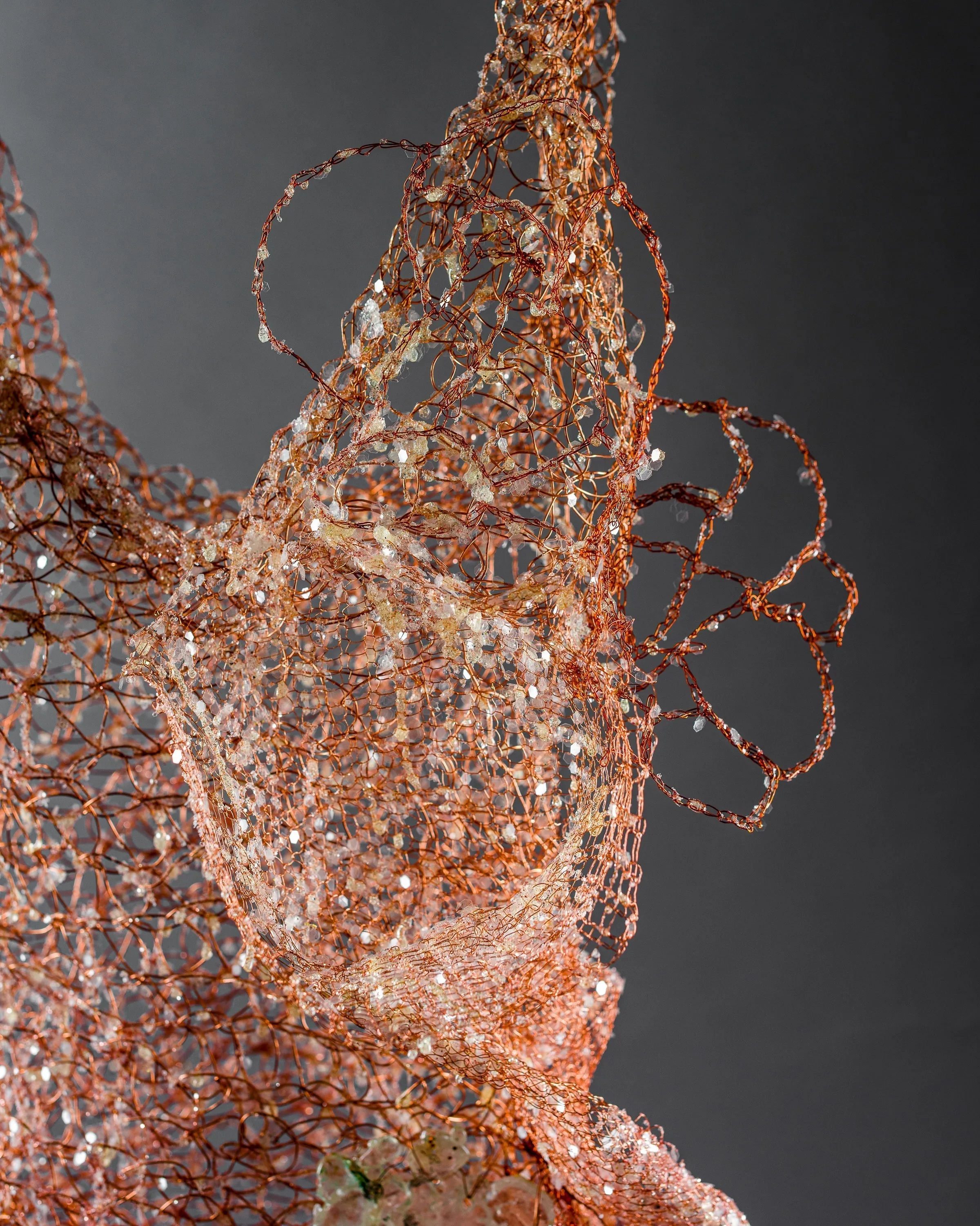 Woven Botanical Copper Dress Sculpture ~ Cupre Lilium Dress (Copper Lily Dress)
