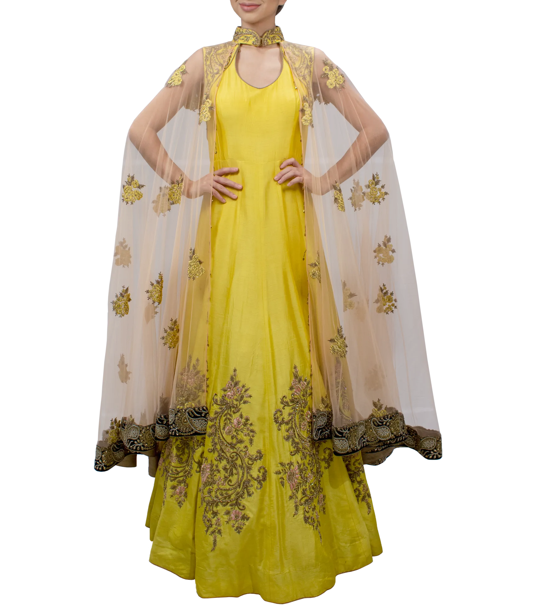 Yellow Cape Gown