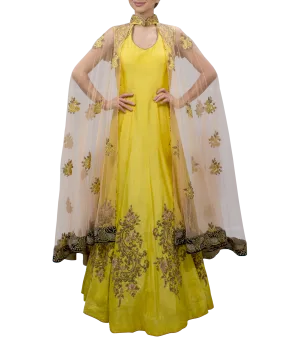 Yellow Cape Gown