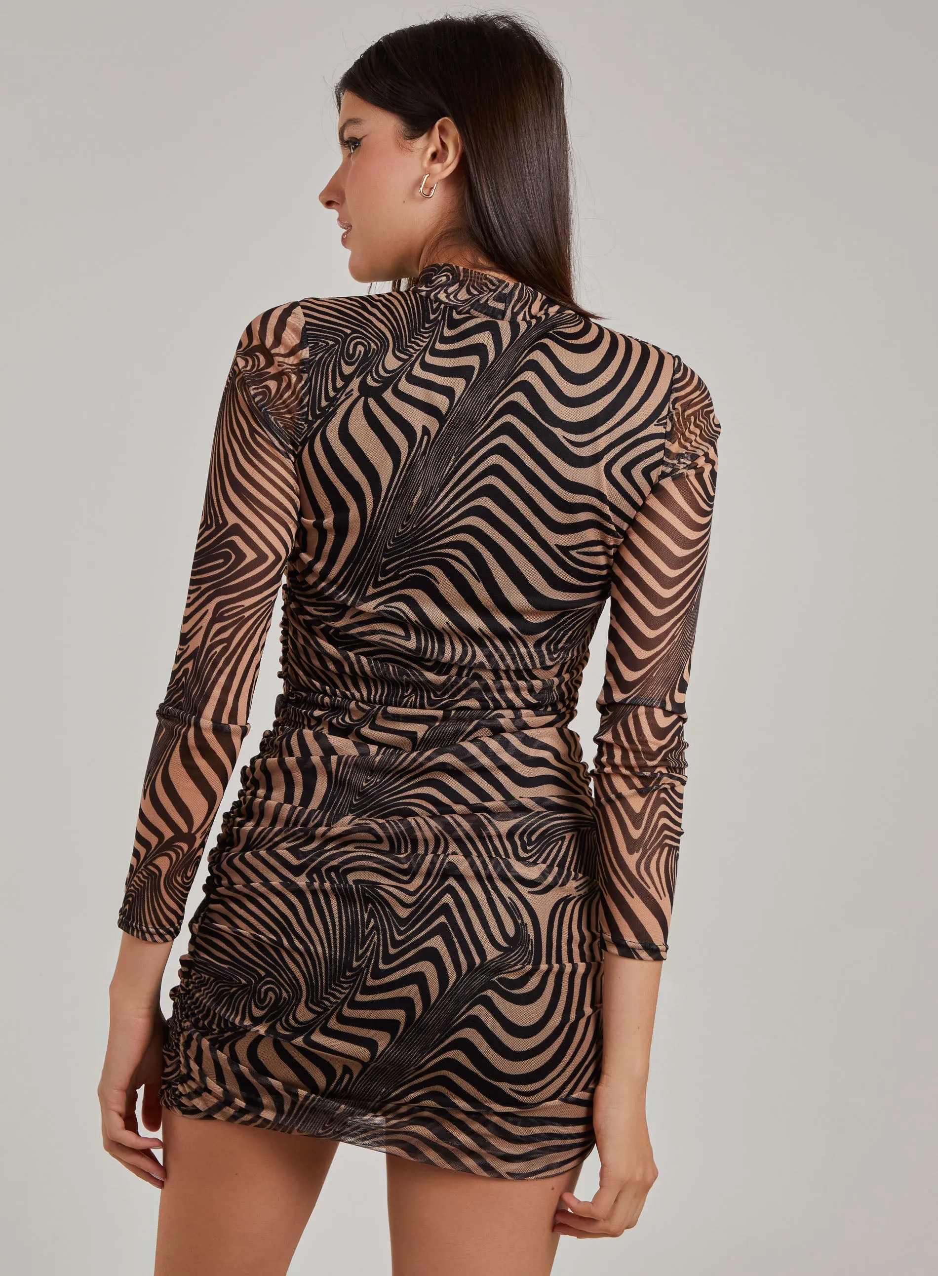 Zebra Swirl High Neck Dress