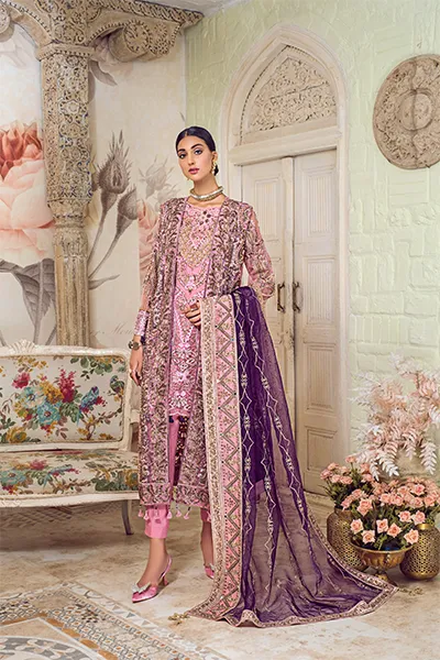 ZQ 4 | Zebtan Zarqon Luxury Bridal Collection Vol 6 2021 | Unstitched Embroidered Chiffon Suits